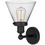 3_Edison Cone 11 1/2" High Matte Black Sconce with Clear Glass more views