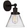 Edison Cone 11 1/2"H Oil-Rubbed Bronze Sconce w/ Clear Glass