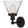 2_Edison Cone 11 1/2"H Oil-Rubbed Bronze Sconce w/ Clear Glass more views
