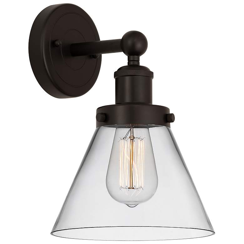 Image 3 Edison Cone 11 1/2"H Oil-Rubbed Bronze Sconce w/ Clear Glass more views