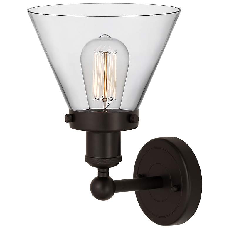 Image 4 Edison Cone 11 1/2"H Oil-Rubbed Bronze Sconce w/ Clear Glass more views