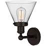 4_Edison Cone 11 1/2"H Oil-Rubbed Bronze Sconce w/ Clear Glass more views