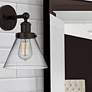 5_Edison Cone 11 1/2"H Oil-Rubbed Bronze Sconce w/ Clear Glass more views