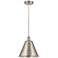 Edison Cone 12"W Brushed Nickel Corded Mini Pendant w/ Brushed Nickel