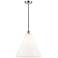 Edison Cone 16" Polished Chrome Cord Hung Pendant w/ Matte White Shade