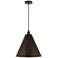Edison Cone 16" Wide Bronze Corded Mini Pendant w/ Bronze Shade