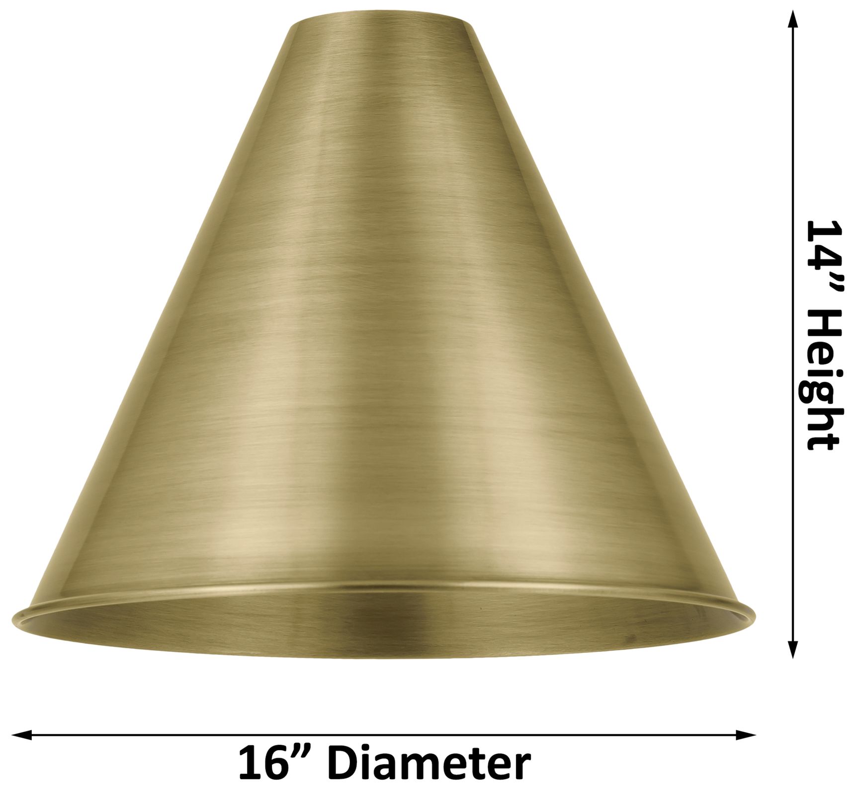 Image 6 Edison Cone 16" Wide Brushed Brass Corded Mini Pendant w/ Matte Black  more views
