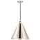 Edison Cone 16"W Polished Nickel Corded Mini Pendant w/ Nickel Shade