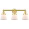 Edison Cone 24 1/4"W Satin Gold 3-Light Vanity Bath Light