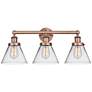 1_Edison Cone 25 3/4" Wide Antique Copper 3-Light Bath Light