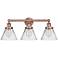 Edison Cone 25 3/4" Wide Antique Copper 3-Light Bath Light