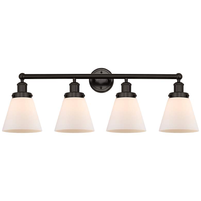 Image 1 Edison Cone 33 1/2"W Oil-Rubbed Bronze 4-Light Bath Light