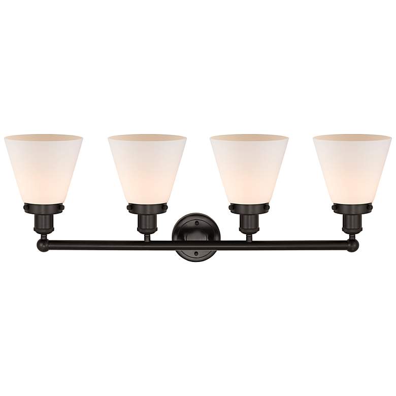 Image 3 Edison Cone 33 1/2"W Oil-Rubbed Bronze 4-Light Bath Light more views