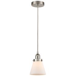 Edison Cone 6 1/4" Wide Brushed Satin Nickel Mini Pendant