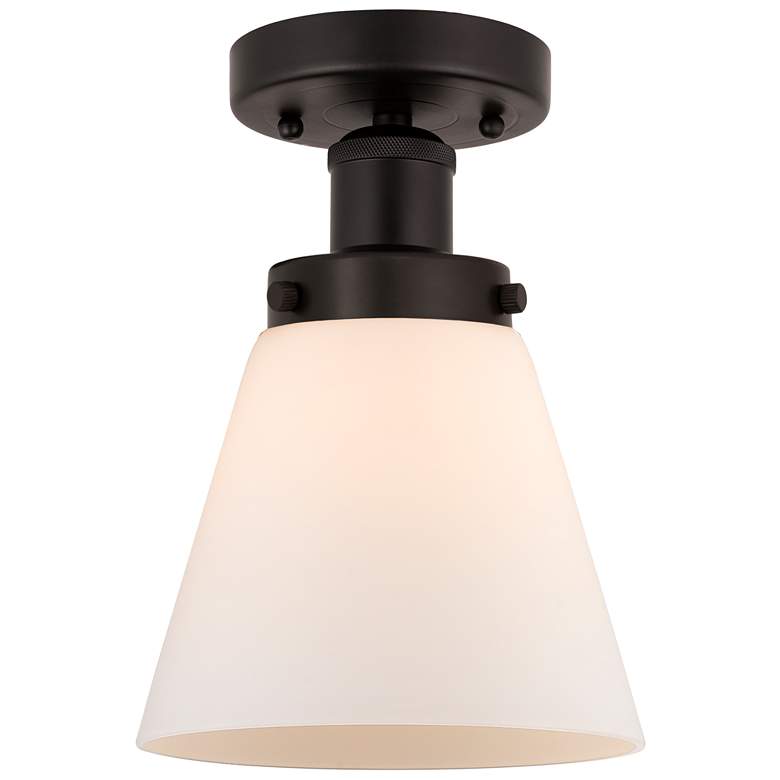 Image 1 Edison Cone 6 1/4" Wide Oil-Rubbed Bronze Ceiling Light
