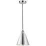 Edison Cone 8"W Chrome Corded Mini Pendant w/ Chrome Shade