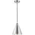 Edison Cone 8"W Chrome Corded Mini Pendant w/ Chrome Shade