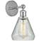 Edison Conesus 6" Polished Chrome Sconce w/ Clear Crackle Shade