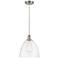 Edison Dome 12" Brushed Satin Nickel Cord Hung Mini Pendant w/ Clear S