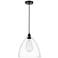 Edison Dome 12" Oil Rubbed Bronze Cord Hung Mini Pendant w/ Clear Shad