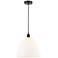 Edison Dome 12" Oil Rubbed Bronze Cord Hung Mini Pendant w/ White Shad