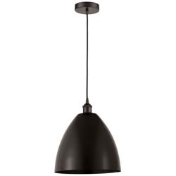 Edison Dome 12" Wide Bronze Corded Mini Pendant w/ Bronze Shade
