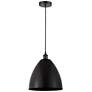 Edison Dome 12" Wide Matte Black Corded Mini Pendant w/ Matte Black Sh