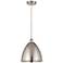 Edison Dome 12"W Brushed Nickel Corded Mini Pendant w/ Brushed Nickel