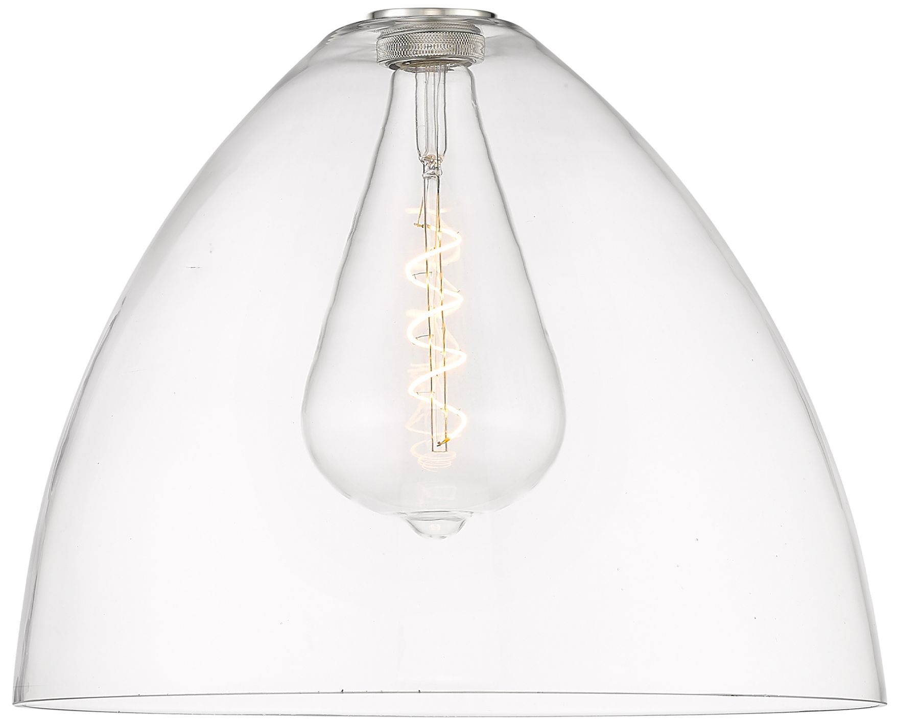 Image 3 Edison Dome 16" Antique Brass Cord Hung Pendant w/ Clear Shade more views