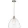 Edison Dome 16" Brushed Satin Nickel Cord Hung Pendant w/ Seedy Shade