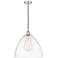Edison Dome 16" Polished Nickel Cord Hung Pendant w/ Clear Shade