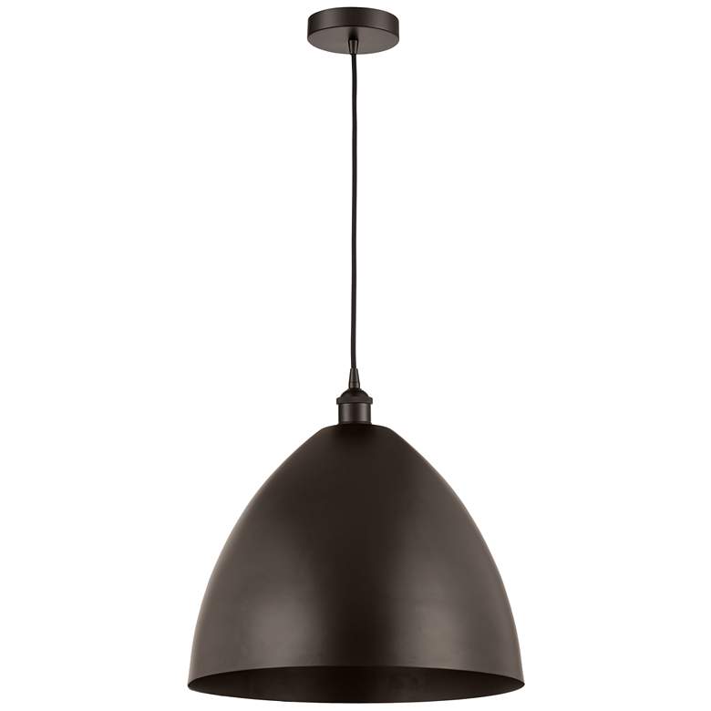 Image 1 Edison Dome 16" Wide Bronze Corded Mini Pendant w/ Bronze Shade