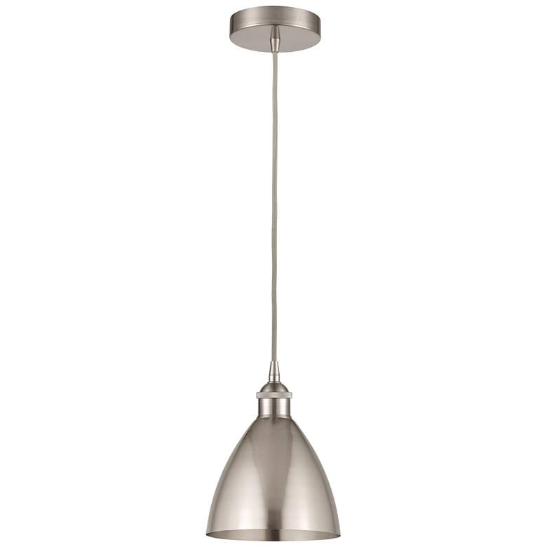 Image 1 Edison Dome 7.5"W Brushed Nickel Corded Mini Pendant Brushed Nickel Sh