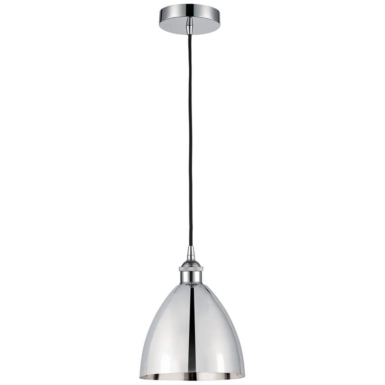Image 1 Edison Dome 7.5"W Chrome Corded Mini Pendant w/ Chrome Shade