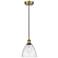 Edison Dome 8" Antique Brass Cord Hung Mini Pendant w/ Seedy Shade