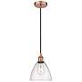 1_Edison Dome 8" Antique Copper Cord Hung Mini Pendant w/ Seedy Shade