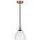 Edison Dome 8" Antique Copper Cord Hung Mini Pendant w/ Seedy Shade
