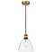 Edison Dome 8" Brushed Brass Cord Hung Mini Pendant w/ Clear Shade