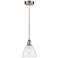 Edison Dome 8" Brushed Satin Nickel Cord Hung Mini Pendant w/ Seedy Sh