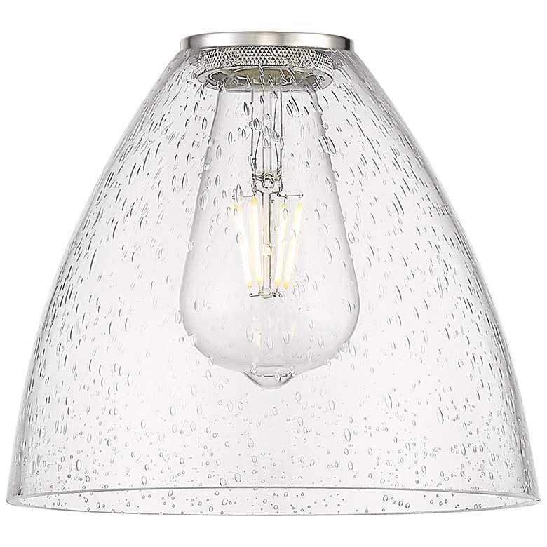 Image 3 Edison Dome 8" Brushed Satin Nickel Cord Hung Mini Pendant w/ Seedy Sh more views