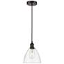 1_Edison Dome 8" Oil Rubbed Bronze Cord Hung Mini Pendant w/ Clear Shade