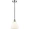 Edison Dome 8" Polished Chrome Cord Hung Mini Pendant w/ Matte White S