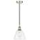 Edison Dome 8" Polished Nickel Cord Hung Mini Pendant w/ Clear Shade