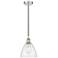 Edison Dome 8" Polished Nickel Cord Hung Mini Pendant w/ Seedy Shade