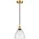 Edison Dome 8" Satin Gold Cord Hung Mini Pendant w/ Seedy Shade