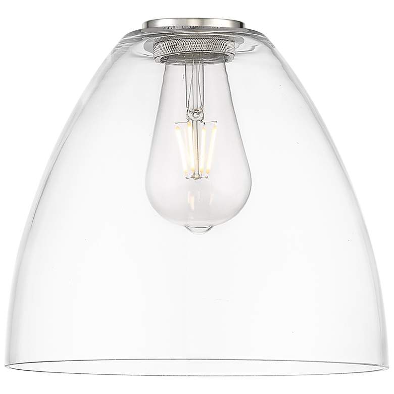 Image 3 Edison Dome 9" Brushed Satin Nickel Cord Hung Mini Pendant w/ Clear Sh more views