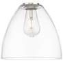 3_Edison Dome 9" Brushed Satin Nickel Cord Hung Mini Pendant w/ Clear Sh more views