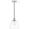 Edison Dome 9" Polished Nickel Cord Hung Mini Pendant w/ Clear Shade