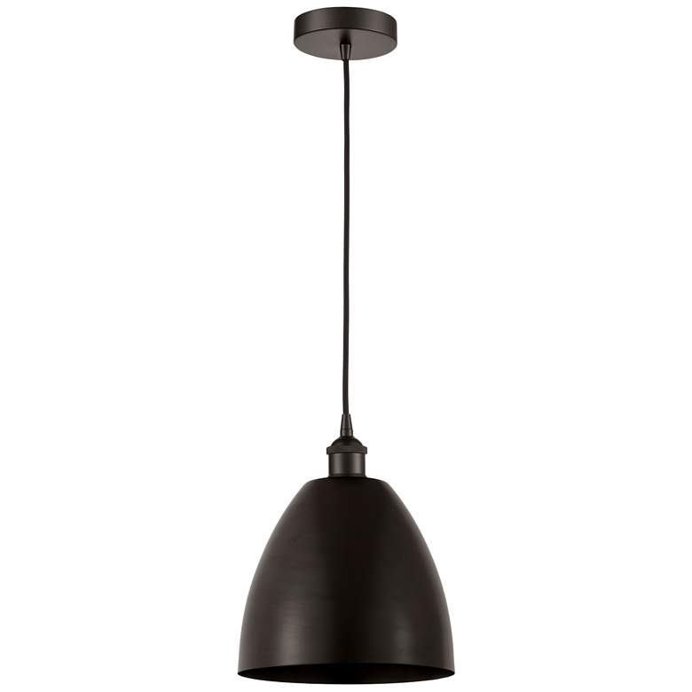 Image 1 Edison Dome 9" Wide Bronze Corded Mini Pendant w/ Bronze Shade