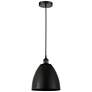 Edison Dome 9" Wide Matte Black Corded Mini Pendant w/ Matte Black Sha